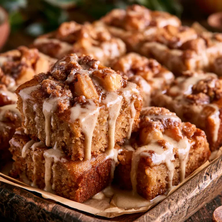 Brown Butter Apple Blondies with Cinnamon Glaze | Easy Fall Dessert