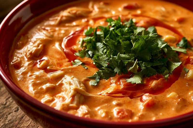 Buffalo Chicken Chili in the Crockpot: Creamy Ranch Topped Comfort