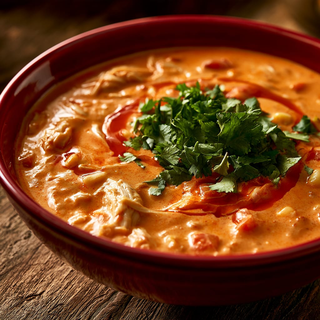 Buffalo Chicken Chili in the Crockpot: Creamy Ranch Topped Comfort