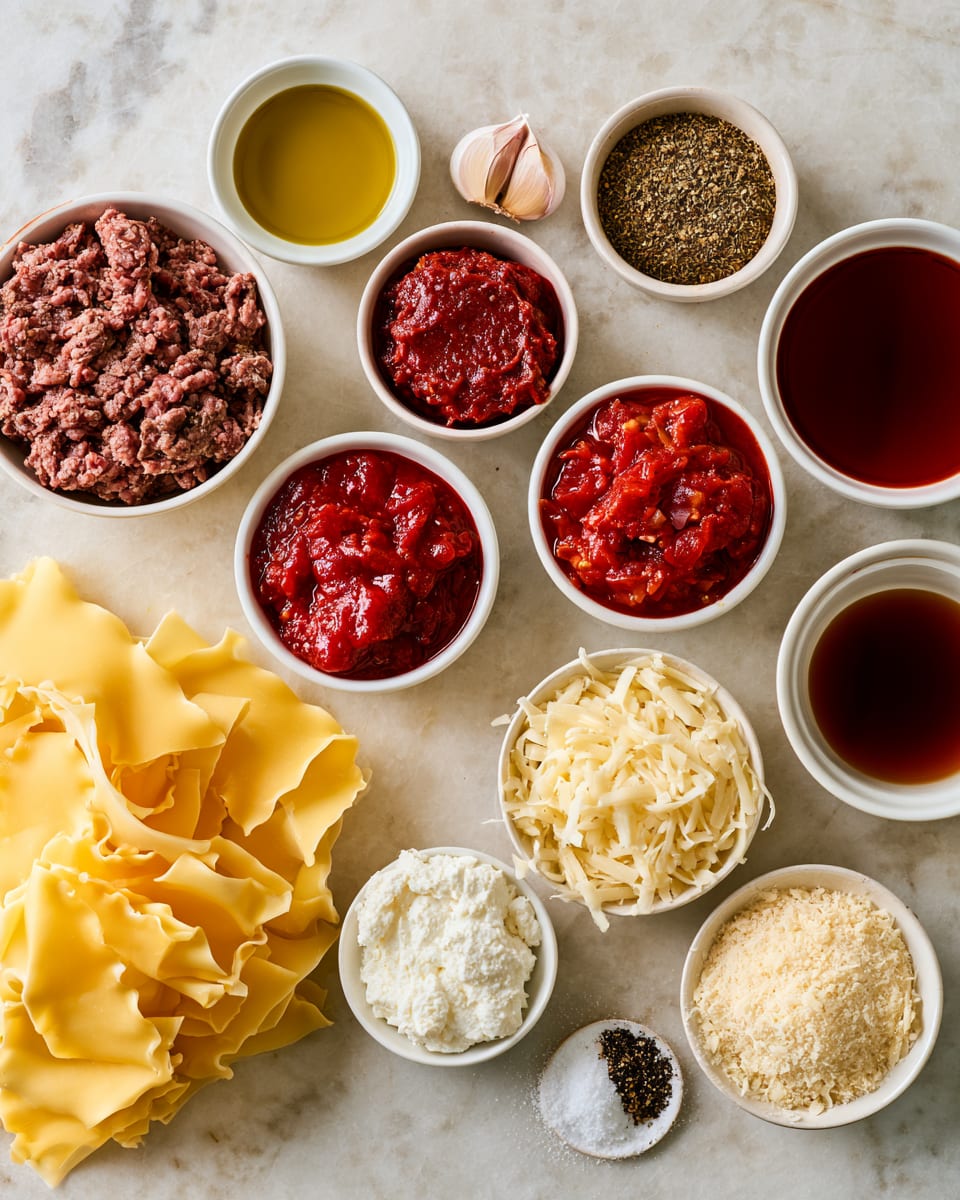 Ingredients for Cozy Lasagna Soup for the Soul, One-Pot Comfort