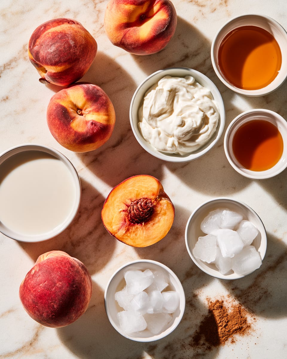 Ingredients for Creamy Peach Smoothie | Quick Breakfast for Busy Mornings