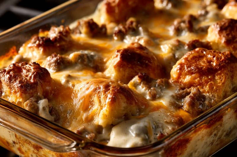 Easy Biscuits and Gravy Breakfast Casserole | Family Breakfast Favorite