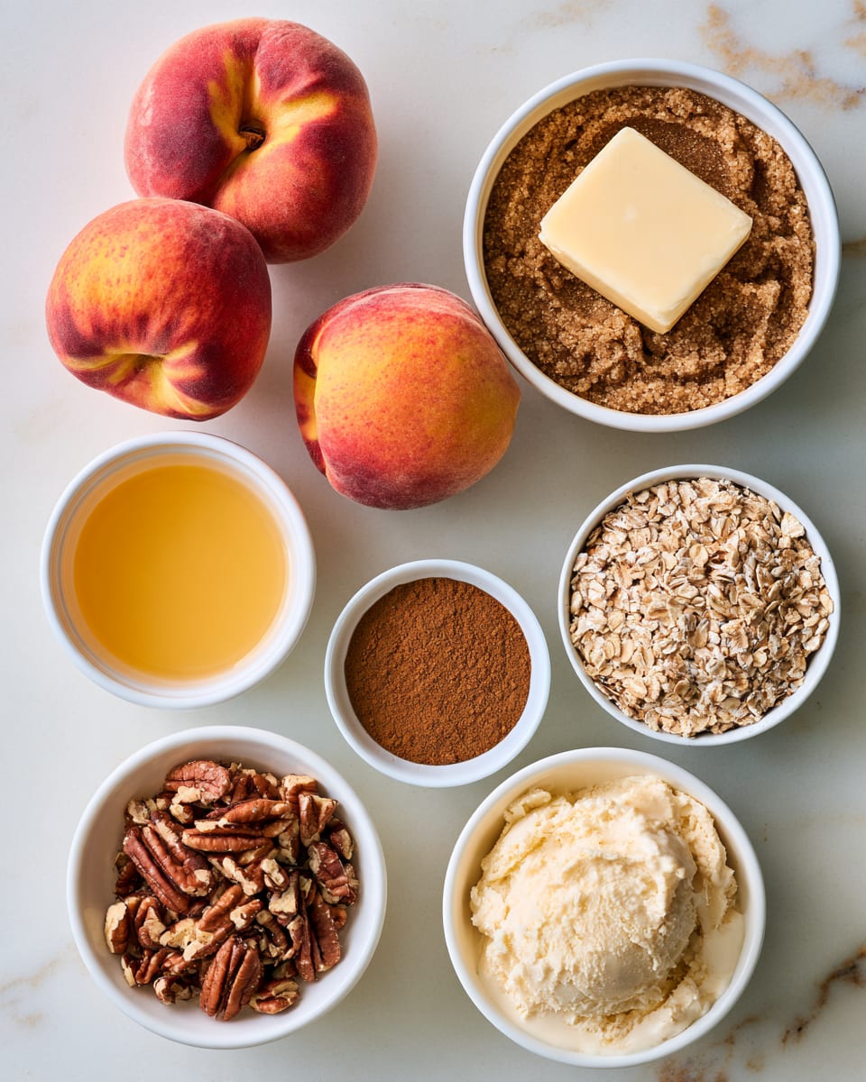 Ingredients for Easy Cinnamon Baked Fresh Peaches Recipe | Sweet Summer Treat