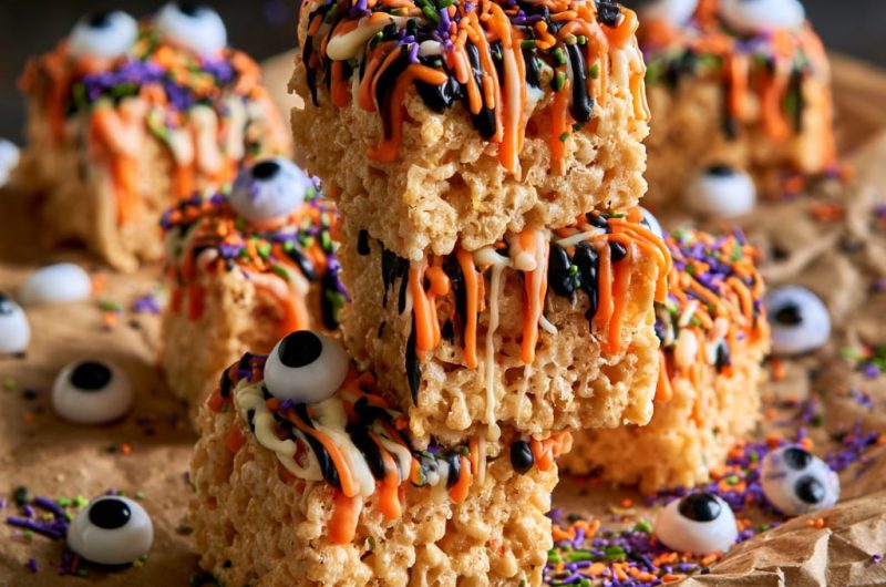 Easy Halloween Rice Krispie Treats | Spooky Party Dessert