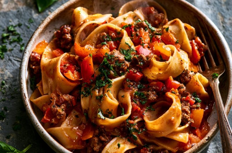Easy Italian Drunken Noodles Pasta | Weeknight Family Dinner
