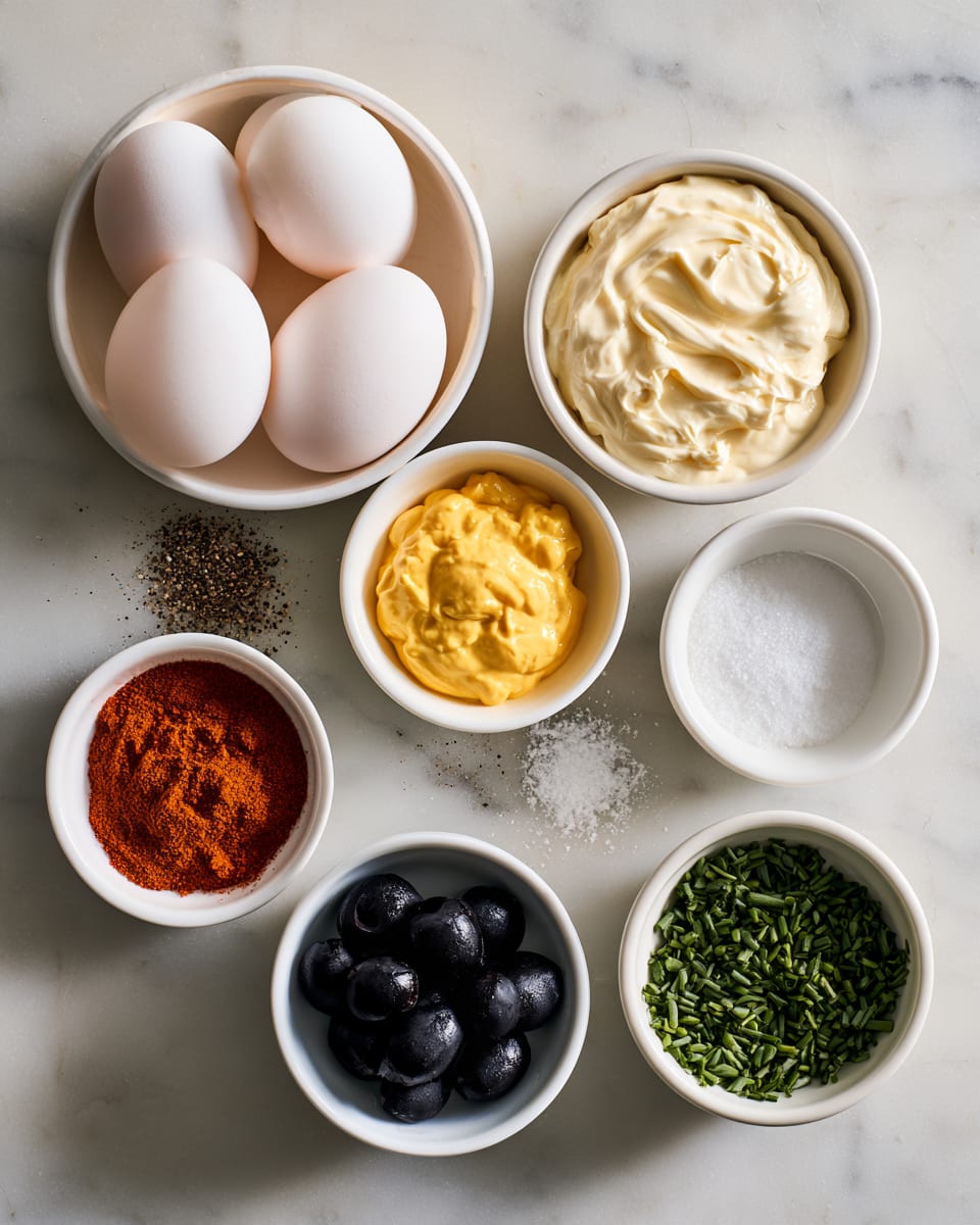 Ingredients for Halloween Deviled Eggs: Easy Spider Appetizer Everyone Loves
