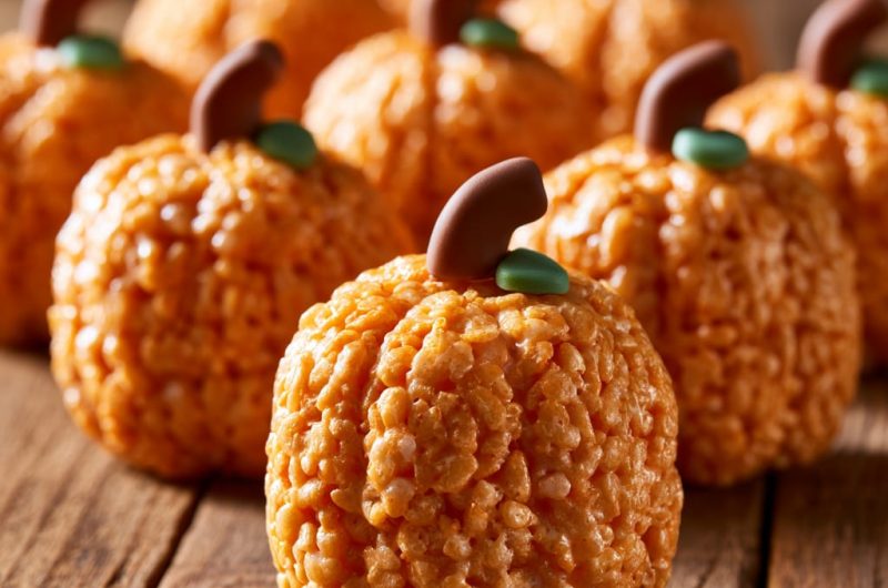 Halloween Snack Pumpkins: No-Bake Rice Krispie Treats Kids Love