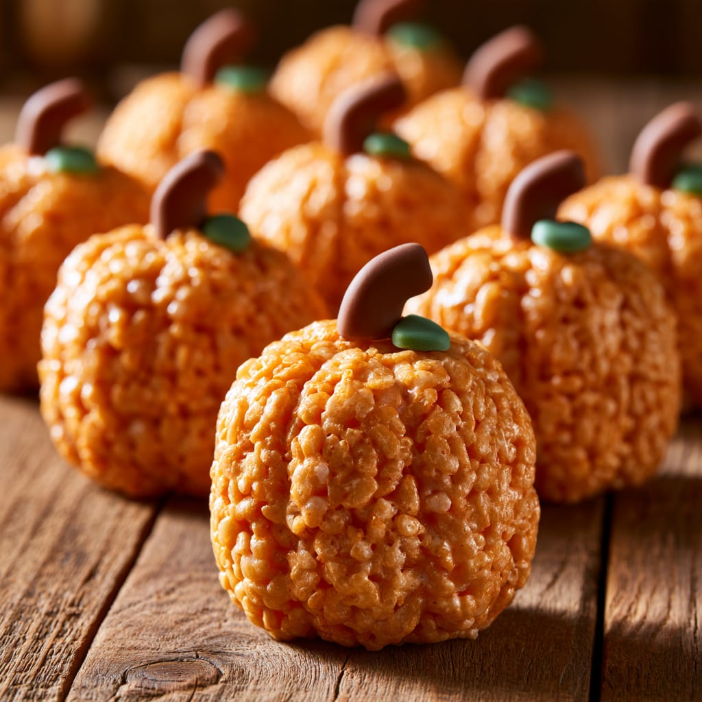 Halloween Snack Pumpkins: No-Bake Rice Krispie Treats Kids Love