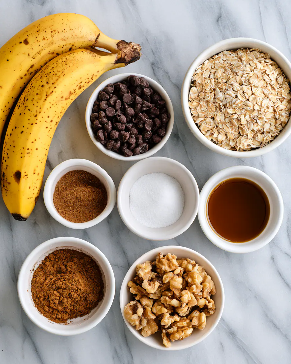Ingredients for Healthy Banana Oatmeal Cookies | 3-Ingredient Snack