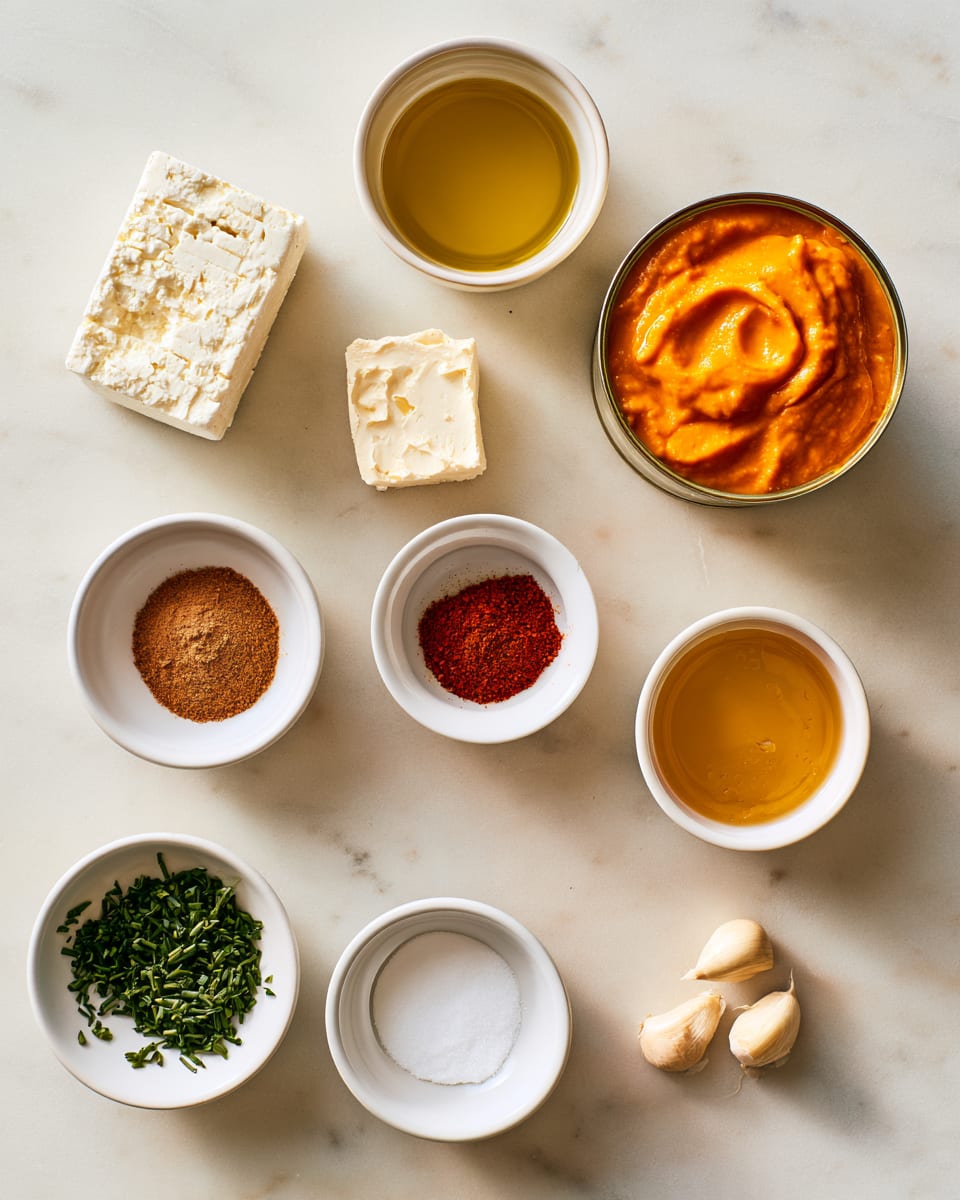 Ingredients for Pumpkin Whipped Feta Dip: The Creamy Fall Appetizer Everyone Requests