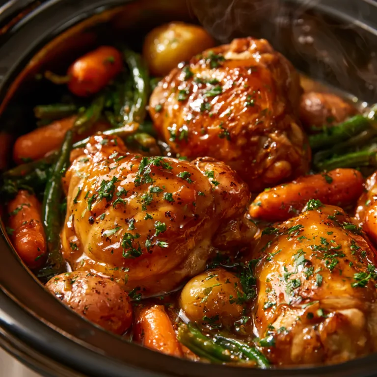 Slow Cooker Honey Garlic Chicken and Veggies | Easy Family Dinner