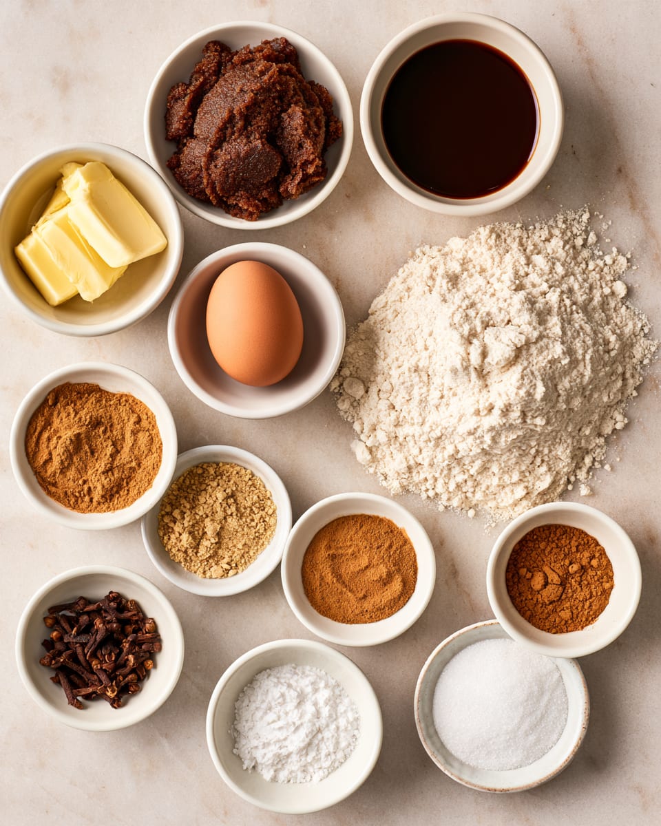 Ingredients for Soft Gingerbread Cookies That Stay Chewy for Days