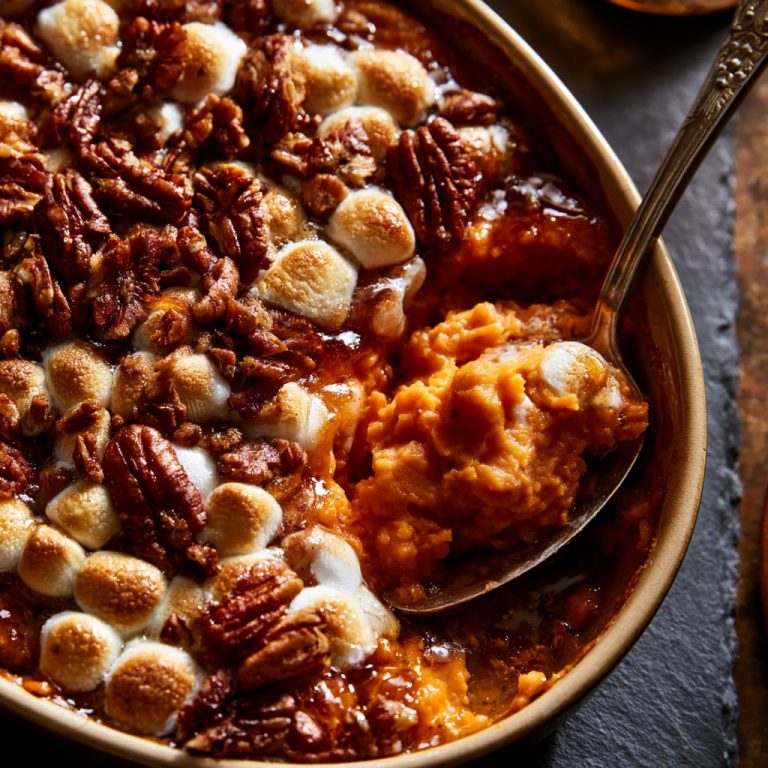 Sweet Potato Casserole with Maple Pecan Topping for Thanksgiving