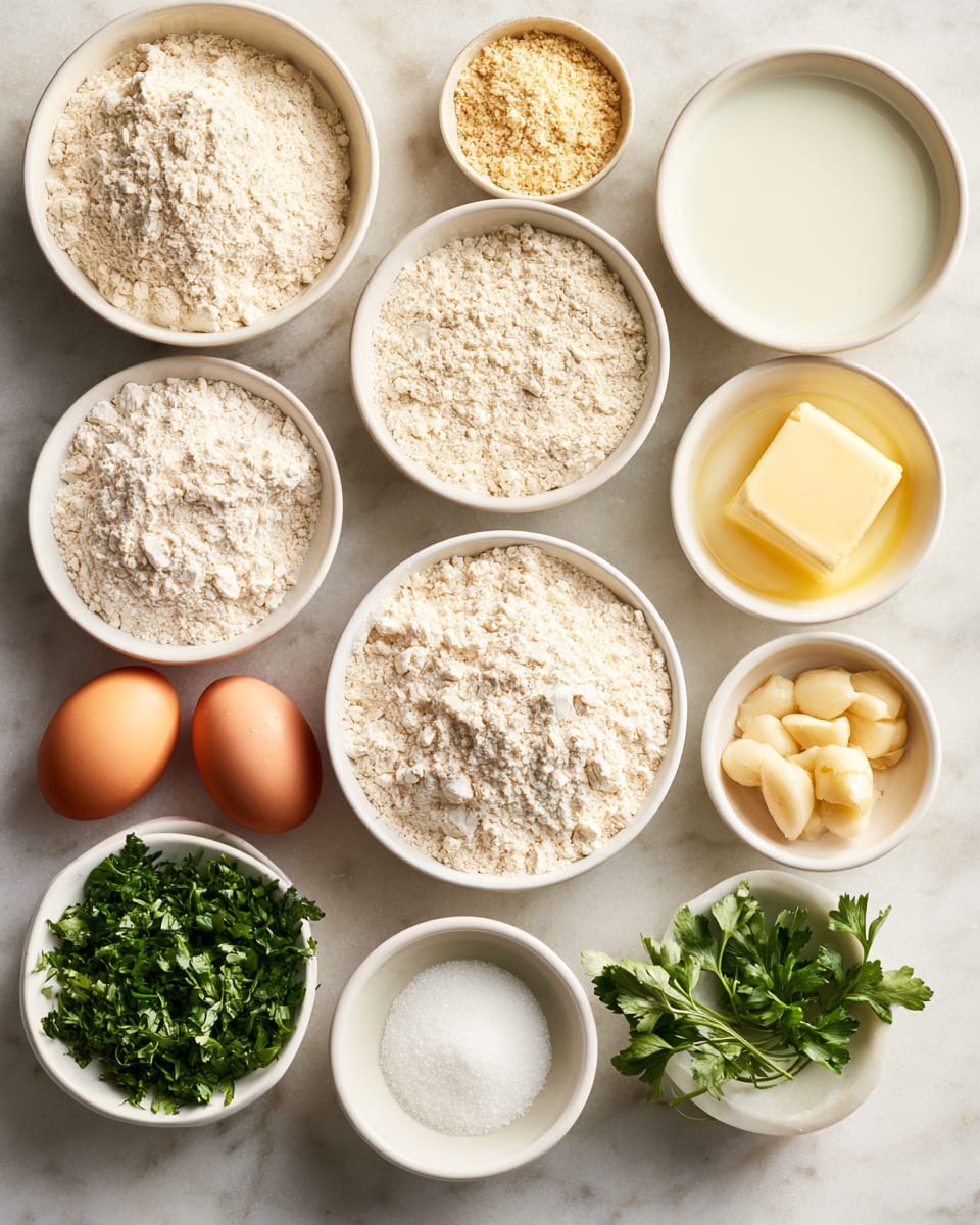 Ingredients for Thanksgiving Garlic Butter Bread Rolls Everyone Fights Over